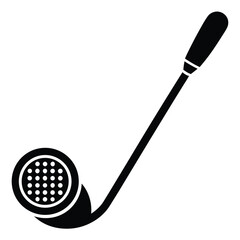 Simple Black and White Golf Club Icon Illustration