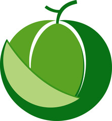 Honeydew Melon icon Silhouette vector on transparent background