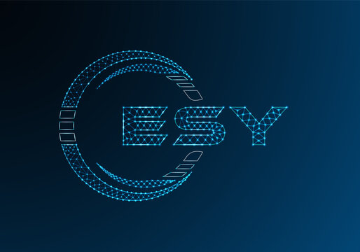 ESY low poly letter logo vector design. ESY lower poly logo design. Low poly logo.