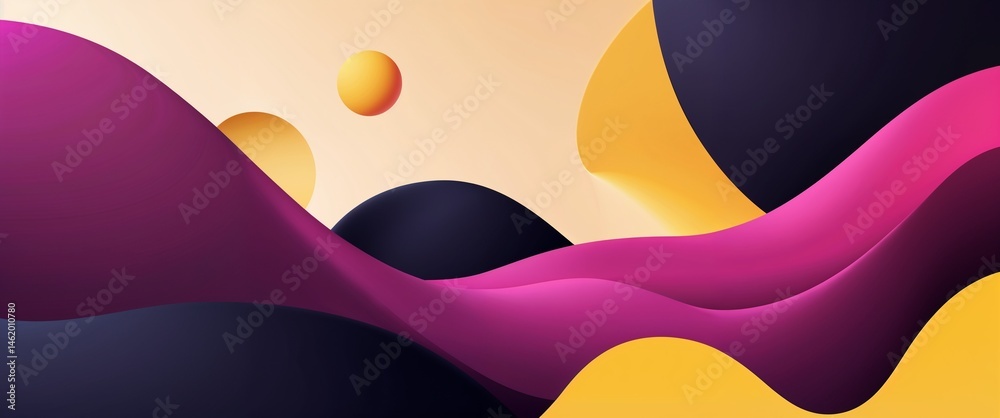 Wall mural dark fuchsia and light lemon color abstract background