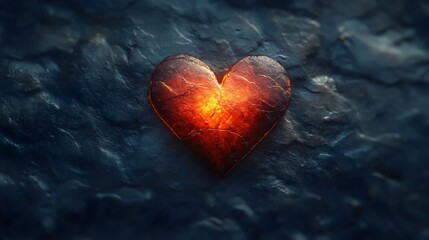 Fototapeta premium A heart is shown in a blue and black color scheme