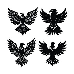 Eagle Silhouette Vector Icon Set – Majestic Bird Clipart for Logos, T-Shirts, Patriotic Designs & Crafts. eagle silhouette vector, eagle svg, flying eagle clipart, eagle logo svg, patriotic eagle desi