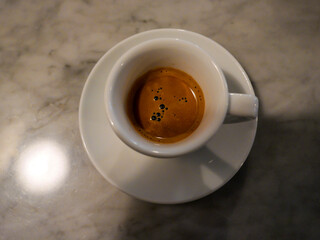 A wonderfully fragrant espresso in a café in Parma.