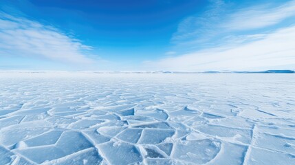 lake winter blue background