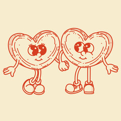 Happy retro mascot sugar cookie biccuit character, smiling