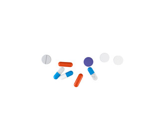 pills on white background