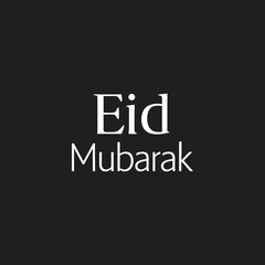 Elegant Eid Mubarak Typography Islamic Holiday Greeting Design With Vector
