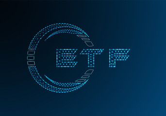 ETF low poly letter logo vector design. ETF lower poly logo design. Low poly logo.