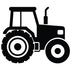 Powerful Farm Tractor Icon Agriculture Machinery Silhouette