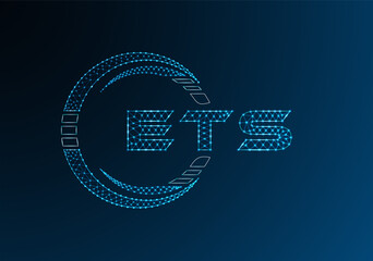 ETS low poly letter logo vector design. ETS lower poly logo design. Low poly logo.