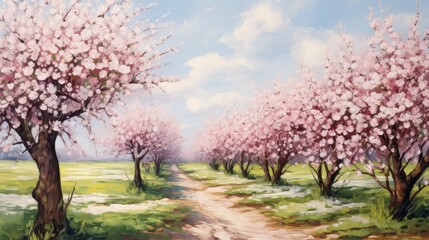 apple spring oil painting