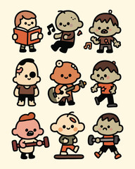 Cute Zombie Cartoon Bundle