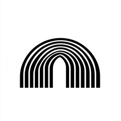 Minimalist Black and White Arch Illustration for modern design and creative concepts