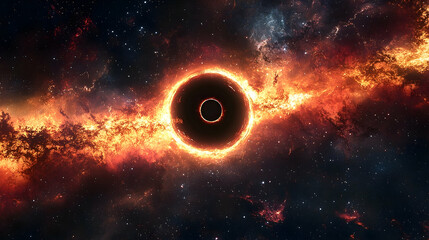 Fototapeta premium A cosmic event of a black hole in space.