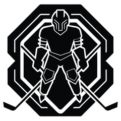 Hockey Goalie Silhouette Powerful Graphic Design