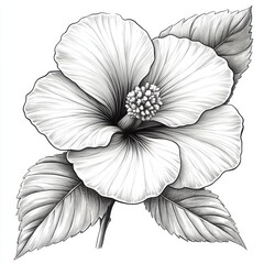 Fototapeta premium crisp flower in black stroke, perfect for print