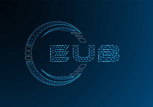 EUB low poly letter logo vector design. EUB lower poly logo design. Low poly logo.