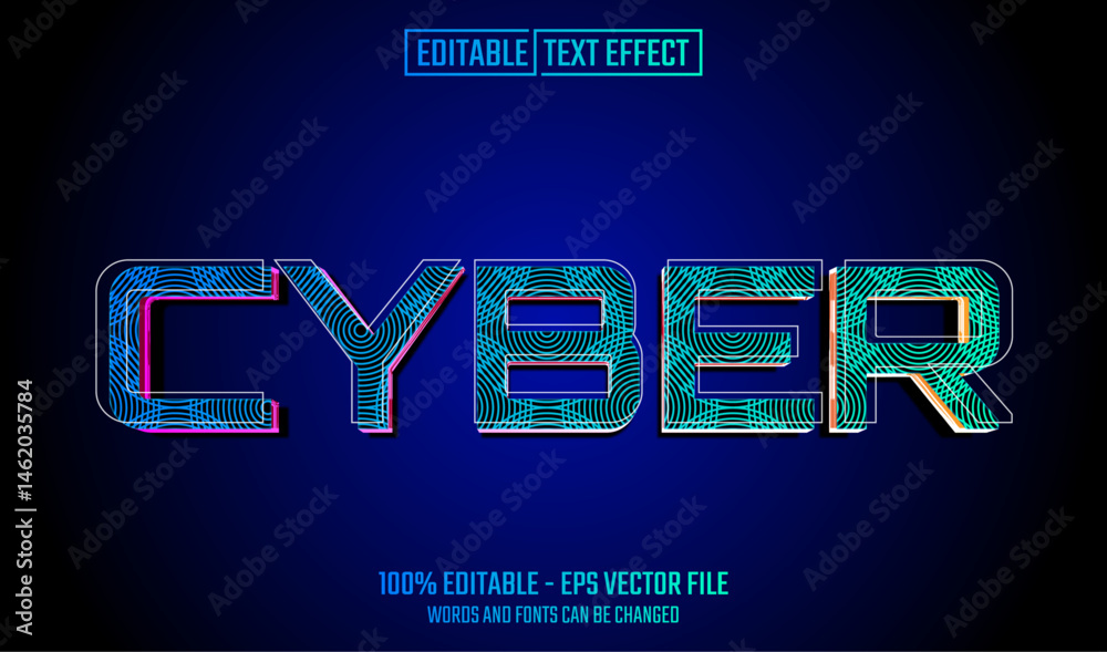 Wall mural cyber editable text effect