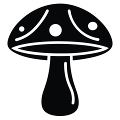 Enchanted Forest Fungi A Black and White Mushroom Illustration