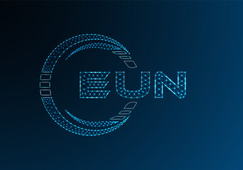 EUN low poly letter logo vector design. EUN lower poly logo design. Low poly logo.