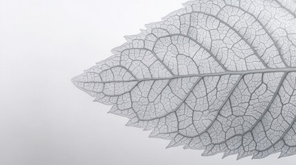 Obraz premium Intricate Leaf Vein Structure: A Monochrome Botanical Study