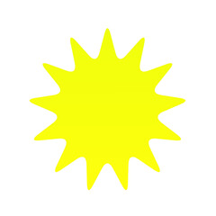 Vibrant Yellow Starburst Sunburst Shape Graphic Design Element,  Perfect for Summer, Bright, and Sunny Designs