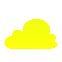 Vibrant Yellow Cloud Illustration Sunny Sky, Simple Design, Weather Icon, Cartoon Cloud, Digital Art