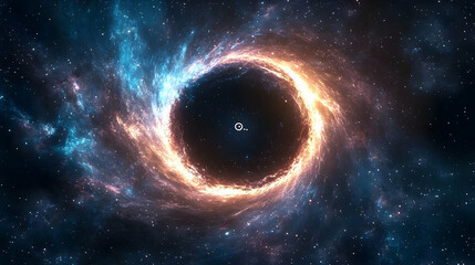 Cosmic vortex swirling around a black hole.