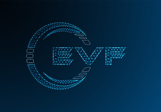 EVF low poly letter logo vector design. EVF lower poly logo design. Low poly logo.