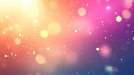 Colorful bokeh background with soft gradient lights, glowing particles, and dreamy abstract blur