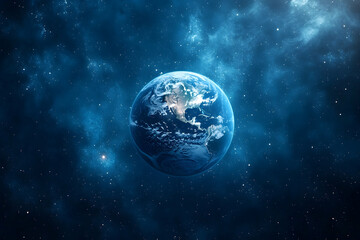 Obraz premium Earth in deep space, a stunning celestial view.