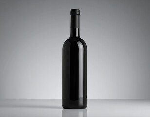 Dark Wine Bottle Studio Shot Against Dark Background