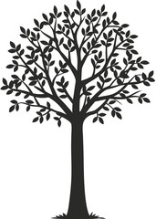 Obraz premium Tree silhouette on white.