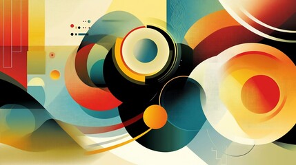 Obraz premium Abstract Geometric Composition in Warm Tones