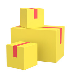 Obraz premium Parcel Box. 3D box. 3D illustration.