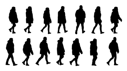 walking and standing business people