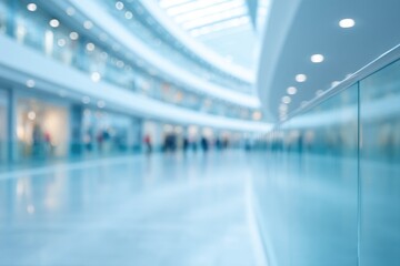 luxurious shopping mall interior with abundant natural light blurred people in motion adding dynamics capturing sense
