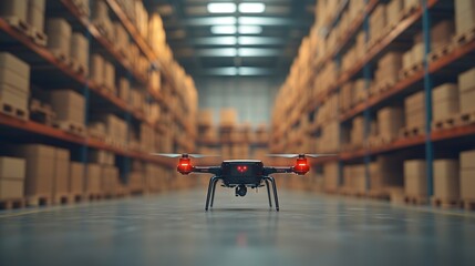 Warehouse with AI Agent Supervising Robotic Inventory Operations, Demand Forecasting, and Smart Logistics Flow