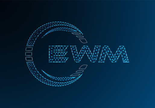 EWM low poly letter logo vector design. EWM lower poly logo design. Low poly logo.