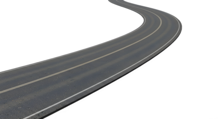 Asphalt road curving gently into the distance.