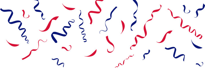  United States of America Independence Day confetti with a stars and sparks . Red,blue and  white confetti border or banner. Fireworks for 4th of July .USA  sparkling falling glitter background. 