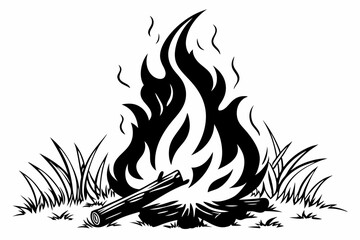 fire sihouette black vector