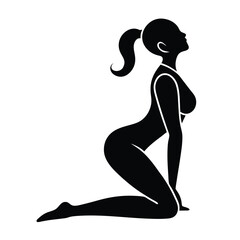 Silhouette of Woman in Yoga Pose Strength, Flexibility, and Grace