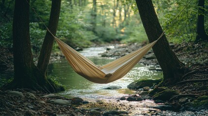 Tranquil hammock by a babbling brook