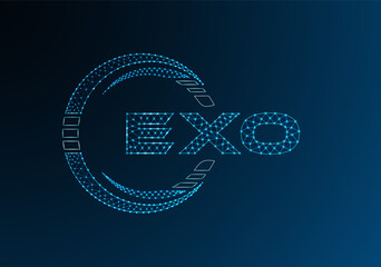 EXO low poly letter logo vector design. EXO lower poly logo design. Low poly logo.
