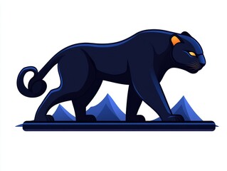 Obraz premium Majestic black panther on a platform