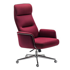 Obraz premium Modern Burgundy Office Chair Comfortable Executive Seating isolated on transparent background