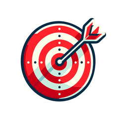 Colorful target with an arrow hitting the bullseye in a vibrant vector illustration