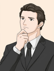 Analyzing business strategies in professional settings office environment digital illustration reflective perspective