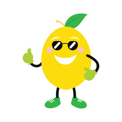 Cool Lemon Cartoon Character